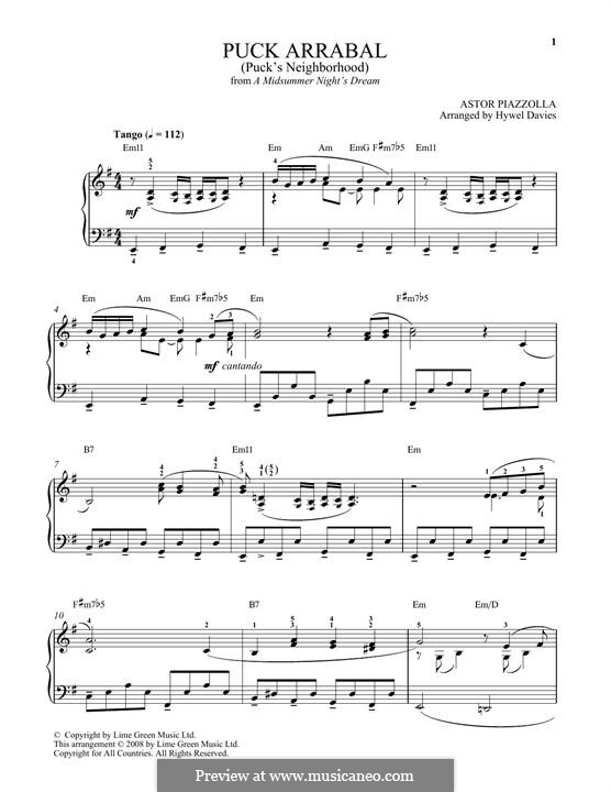 Puck Arrabal: Для фортепиано by Астор Пьяццолла