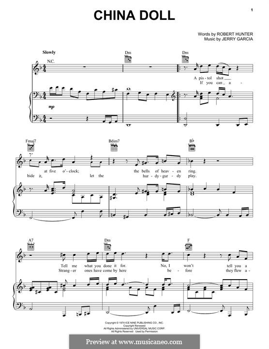 China Doll (Grateful Dead): Для голоса и фортепиано (или гитары) by Jerry Garcia, Robert Hunter