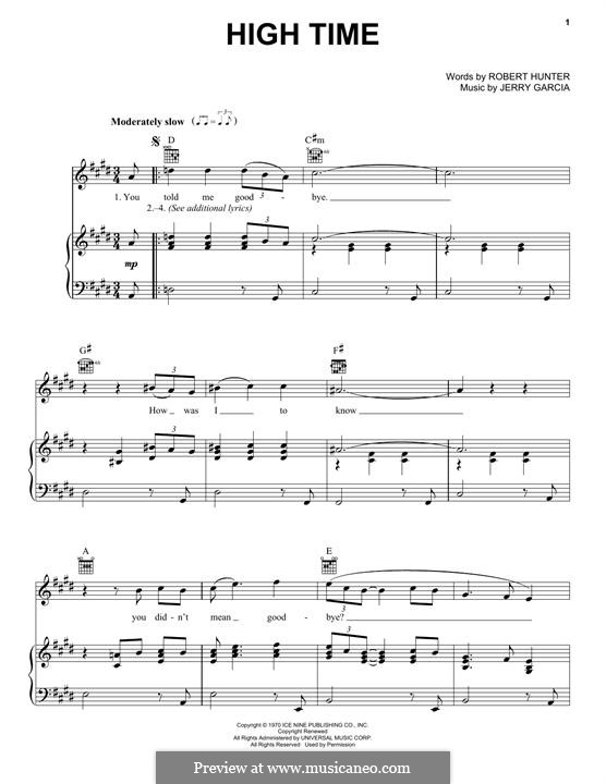 High Time (Grateful Dead): Для голоса и фортепиано (или гитары) by Jerry Garcia, Robert Hunter