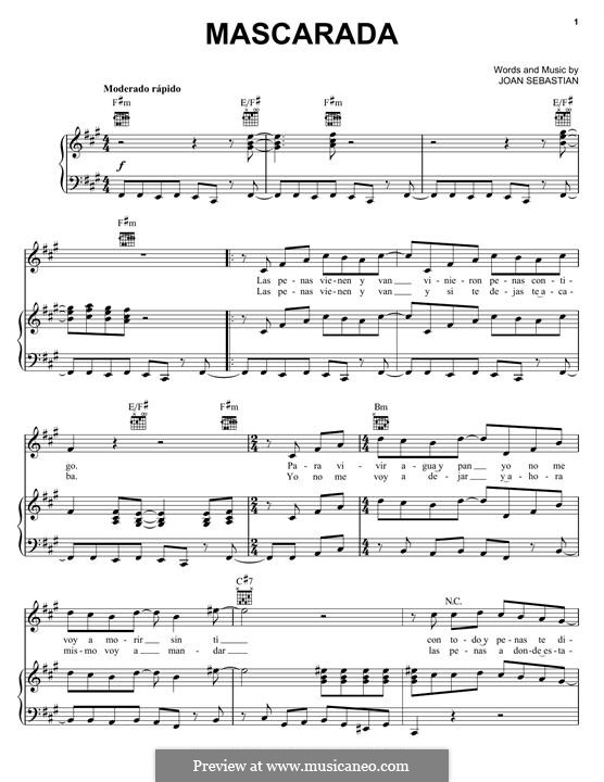 Mascarada: Для голоса и фортепиано (или гитары) by Joan Sebastian