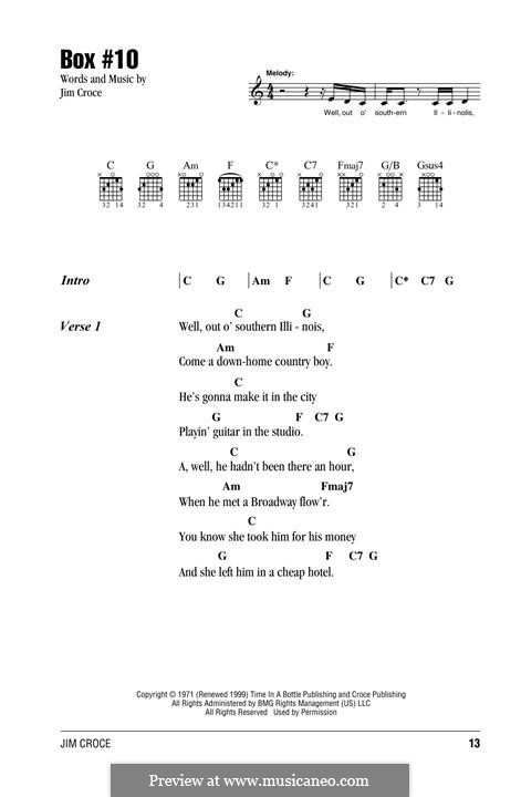 Box #10: Текст, аккорды by Jim Croce