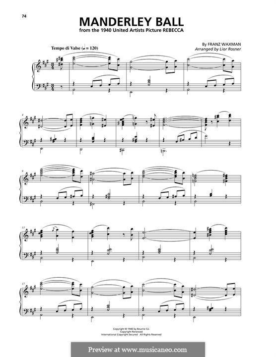 Manderley Ball: Для фортепиано by Franz Waxman
