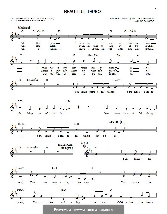 M. Gungor, L. Gungor: Beautiful Things ноты на MusicaNeo