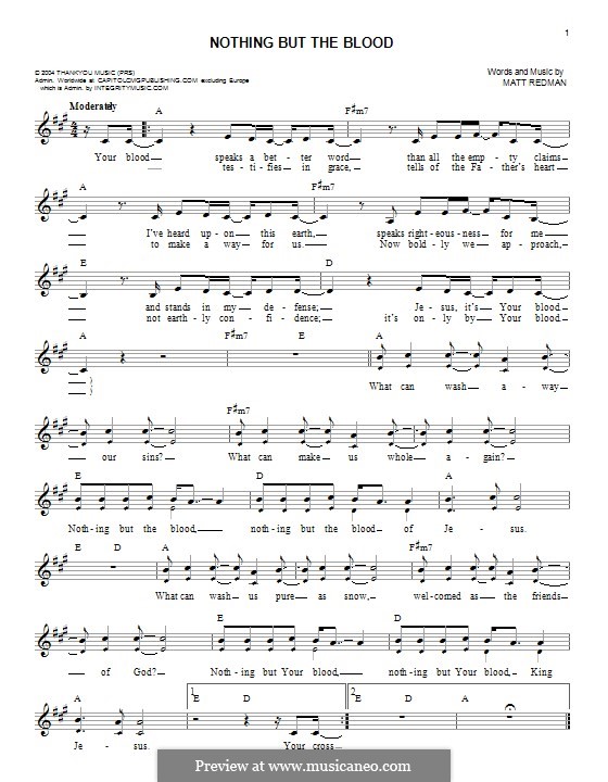 Nothing But the Blood: Мелодия by Matt Redman