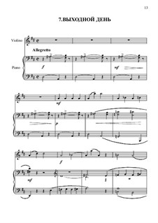 10 пьес для скрипки и ф-но для начинающих: No.7 Выходной день by Владимир Введенский
