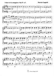 Valzers, Op.15: Valzer No.3 in La Maggiore by Marzia Gaggioli