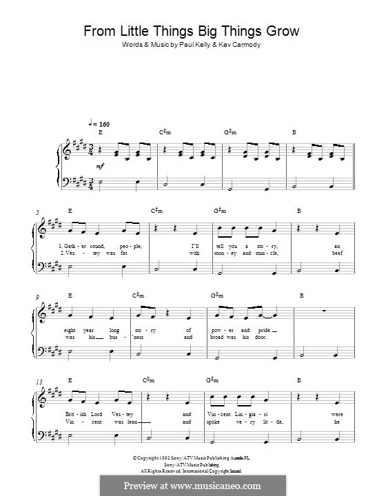 From Little Things Big Things Grow: Для фортепиано by Kev Carmody