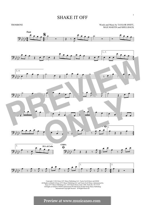Instrumental version: For trombone by Shellback, Max Martin, Taylor Swift