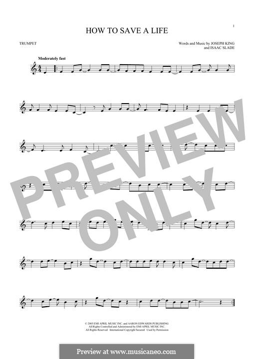 How to Save a Life (The Fray): Для трубы by Isaac Slade, Joseph King