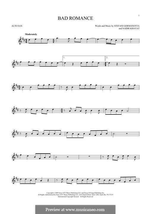 Instrumental version: Для альтового саксофона by RedOne, Stefani Germanotta