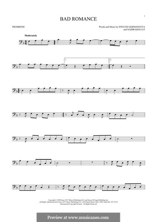 Instrumental version: For trombone by RedOne, Stefani Germanotta