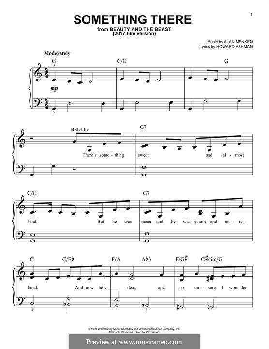 Something There (from Beauty and the Beast): Для фортепиано by Alan Menken