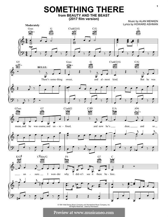 Something There (from Beauty and the Beast): Для голоса и фортепиано (или гитары) by Alan Menken