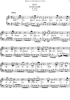 An die Freude, K.53 (47e): F Major by Вольфганг Амадей Моцарт