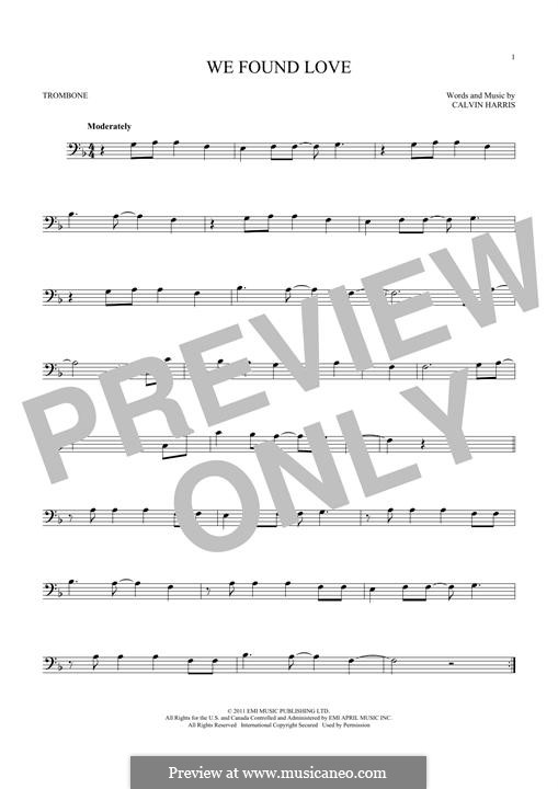 We Found Love: For trombone by Calvin Harris
