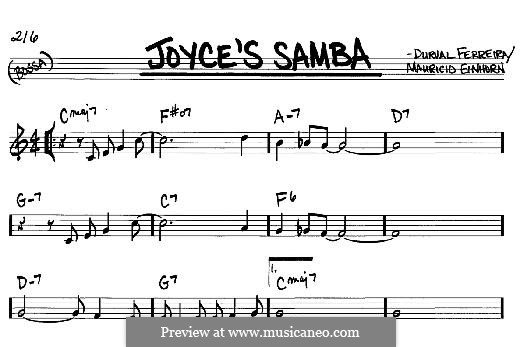 Joyce's Samba (Cannonball Adderley): For any instrument by Mauricio Einhorn, Durval Ferreira