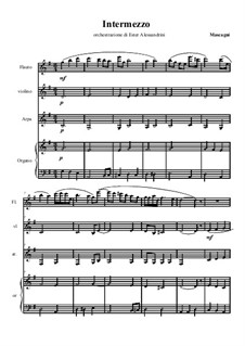 Сельская честь: Intermezzo, per flauto, violino, arpa e organo by Пьетро Масканьи