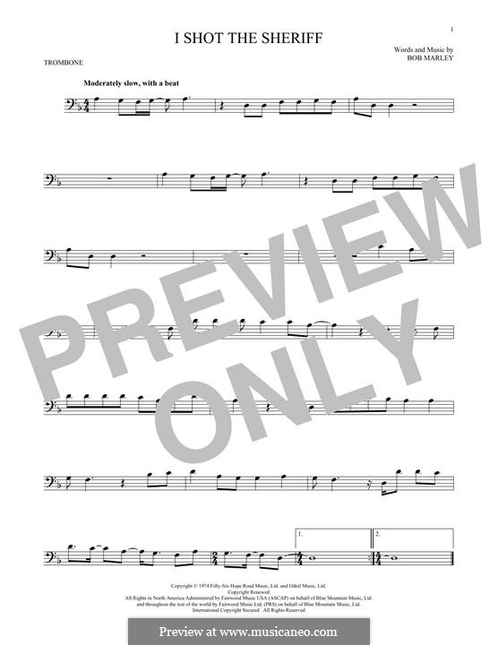 I Shot the Sheriff: For trombone by Bob Marley