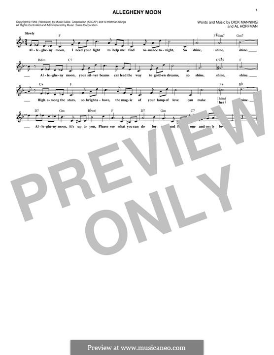 Allegheny Moon: Мелодия by Al Hoffman, Dick Manning