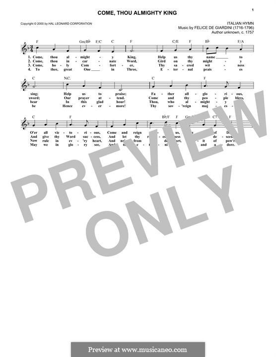 Come, Thou Almighty King: Мелодия by folklore
