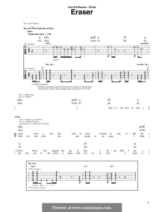 E. Sheeran, J. McDaid Eraser ноты на MusicaNeo
