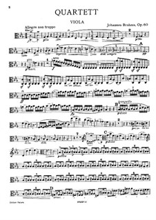Фортепианный квартет No.3 до минор, Op.60: Партия альта by Иоганнес Брамс