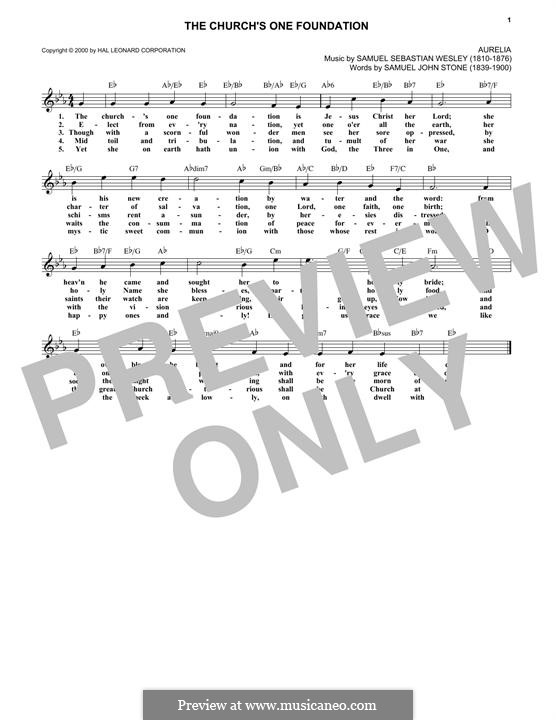 The Church's One Foundation: Мелодия by Сэмюэль Себастьян Уэсли