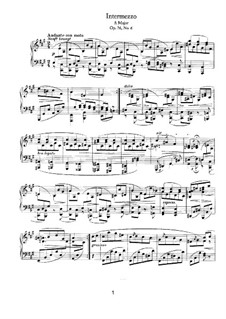 Восемь пьес, Op.76: No.6 Интермеццо ля мажор by Иоганнес Брамс