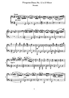 Танец No.12 ре минор: Первая и вторая партии by Иоганнес Брамс