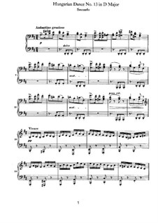 Танец No.13 ре мажор: Первая и вторая партии by Иоганнес Брамс