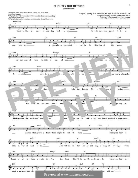 Desafinado (Slightly Out of Tune): Мелодия by Antonio Carlos Jobim