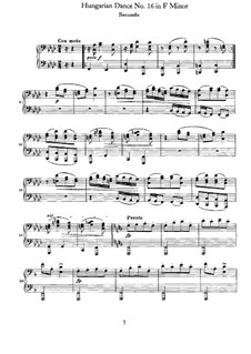 Танец No.16 фа минор: Первая и вторая партии by Иоганнес Брамс