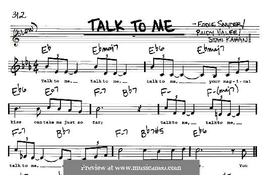 Talk To Me: For any instrument by Eddie Snyder, Rudy Valee, Stan Kahan