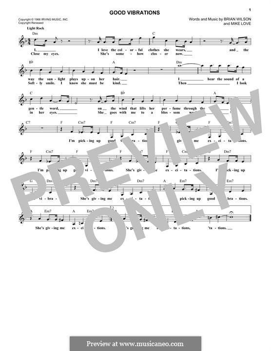 Good Vibrations (The Beach Boys): Мелодия by Brian Wilson, Mike Love
