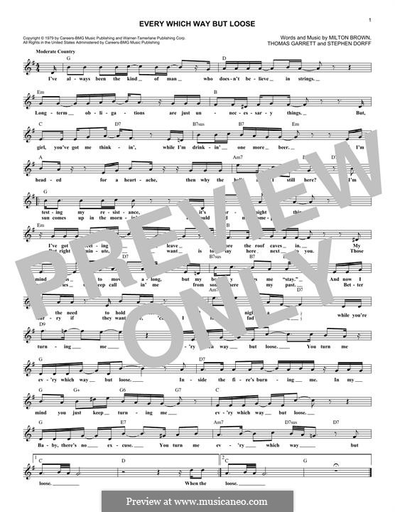 Every Which Way But Loose (Eddie Rabbitt): Мелодия by Milton Brown, Stephen H. Dorff, Thomas Garrett