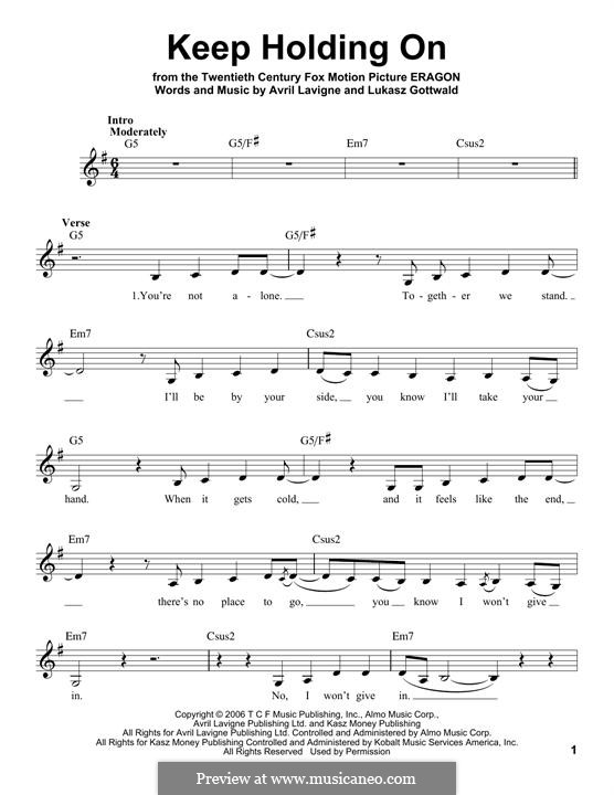 Keep Holding On: Мелодия by Avril Lavigne, Lukas Gottwald