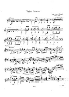 Valse favorite, Op.46: Для гитары by Наполеон Кост