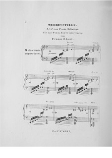 Морская тишь, D.216 Op.3 No.2: Для фортепиано, S.558 No.5 by Франц Шуберт