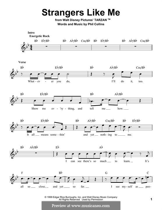 Strangers Like Me (from Tarzan): Мелодия by Phil Collins