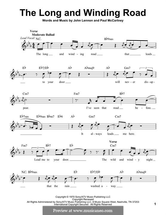 The Long and Winding Road (The Beatles): Мелодия by John Lennon, Paul McCartney