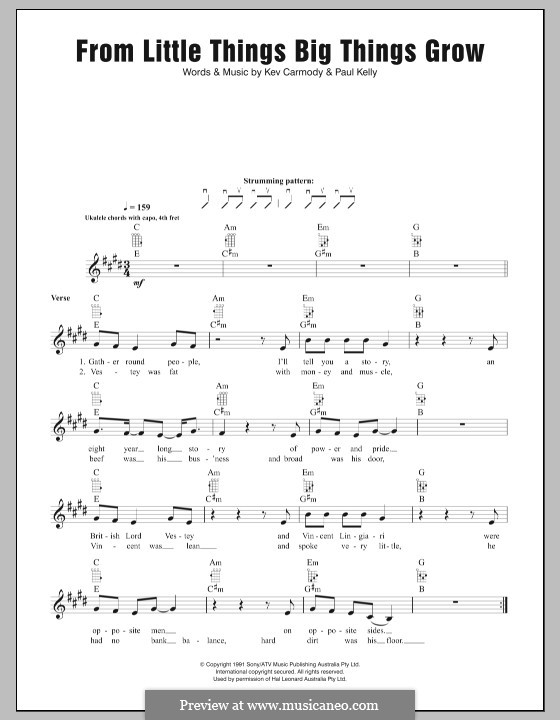 From Little Things Big Things Grow: Для укулеле by Kev Carmody