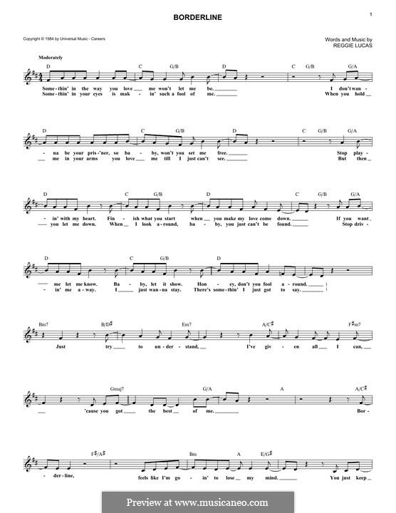Borderline (Madonna): Мелодия by Reggie Lucas