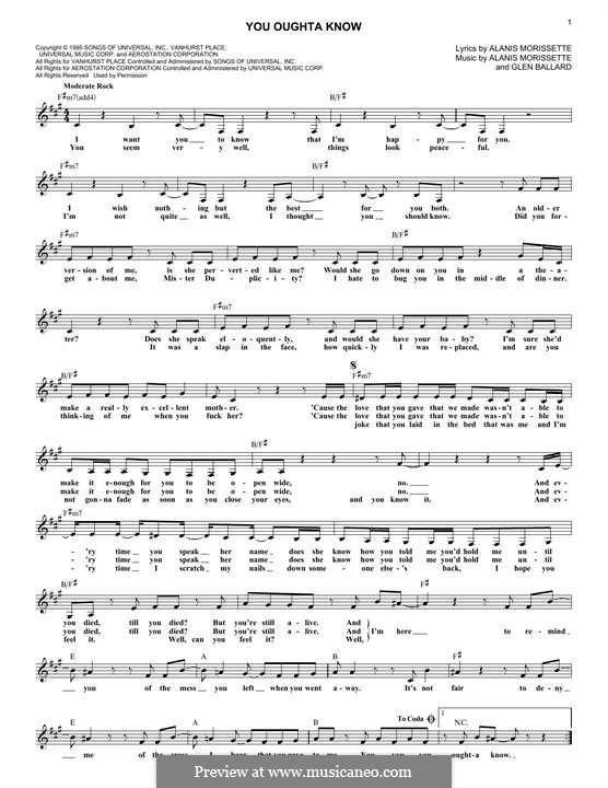 You Oughta Know: Мелодия by Glen Ballard