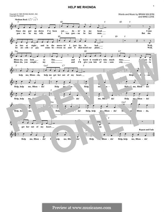 Help Me Rhonda (The Beach Boys): Мелодия by Brian Wilson, Mike Love