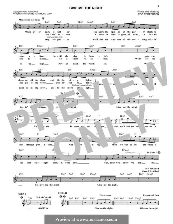 Give Me the Night: Мелодия by Rod Temperton