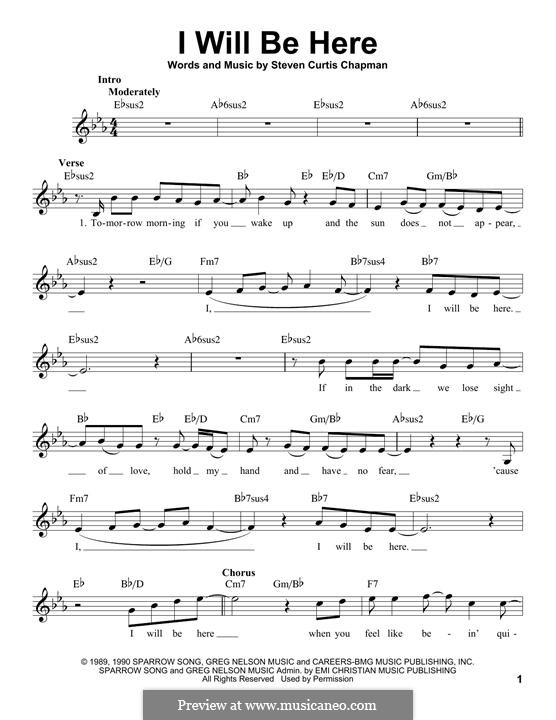 I Will Be Here: Мелодия by Steven Curtis Chapman