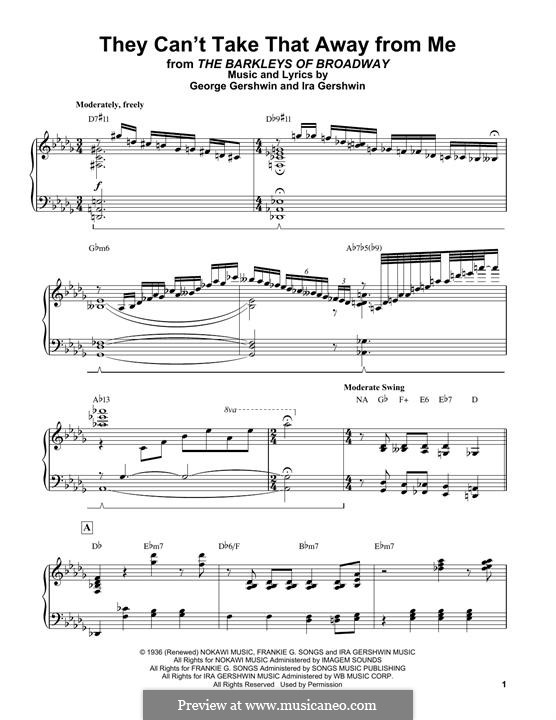 They Can't Take That Away from Me: Для фортепиано (Erroll Garner) by Джордж Гершвин