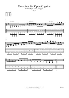 Exercises No.1 for Open C guitar: Exercises No.1 for Open C guitar by chenresi