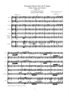 Six Concerti Grossi for Winds, Strings and Cembalo, Op.3: Concerto Grosso No.4 in F Major, HWV 315 by Георг Фридрих Гендель
