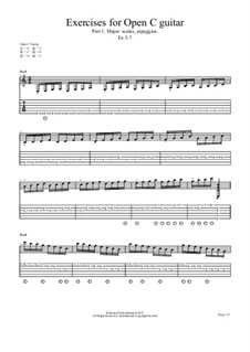 Exercises No.2 for Open C guitar: Exercises No.2 for Open C guitar by chenresi